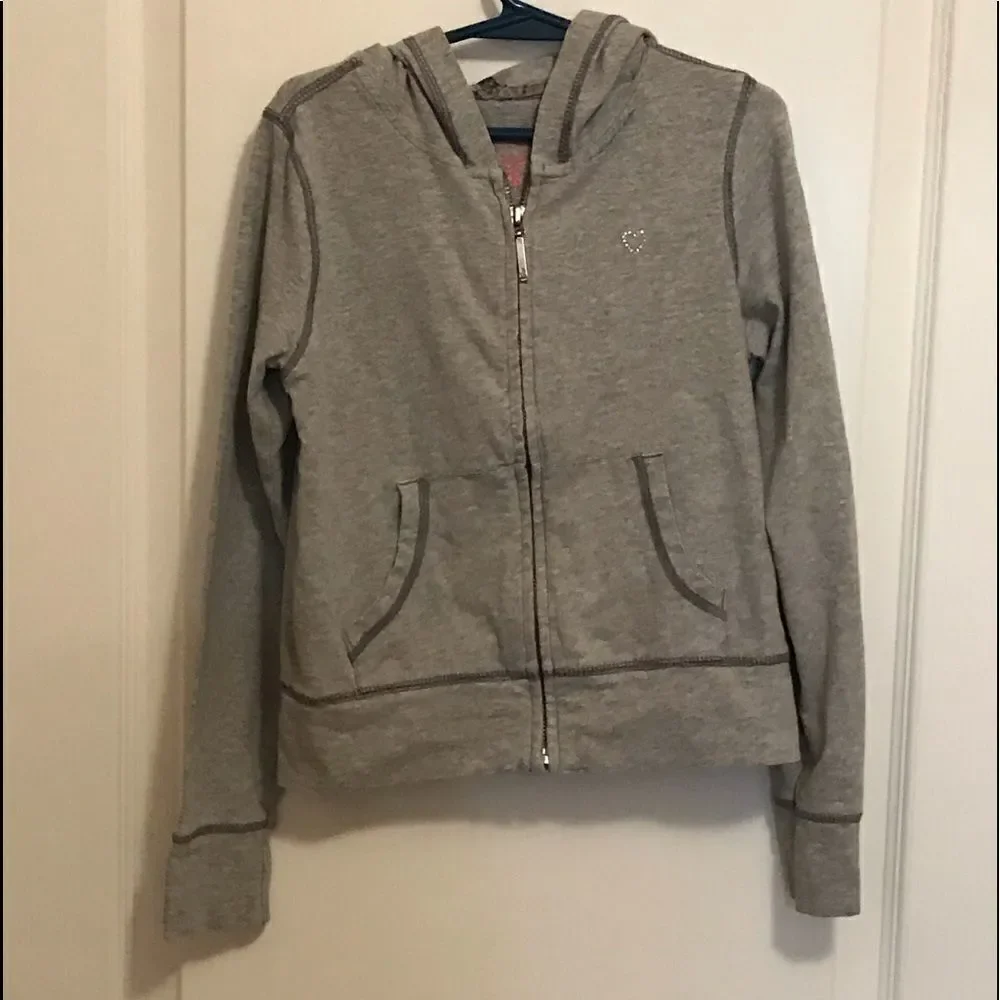Gap Gray Girls Zipper Hoodie Size M 8 Long Sleeve